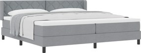 vidaXL Boxrugós ágy matracmal Világosszürke 200 x 200 cm Poliészter