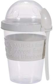 EH Joghurtos pohár kanállal, 600 ml, műanyagszínes