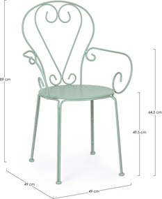 Mentazöld fém kerti szék Etienne – Bizzotto