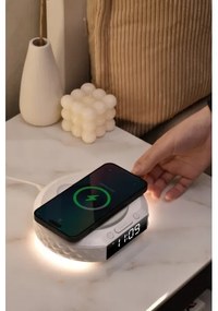 Immax 08983L - Ébresztő LCD-vel, 27W/9V Qi vezeték nélküli töltő, fehér