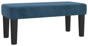 sötétkék bársony rugós ágy matraccal 90x190 cm