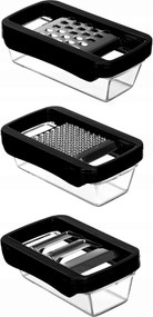 Konyhai Reszelő Zöldségtartóval 3 Különböző Szemű 3 Db-os Reszelő Szett