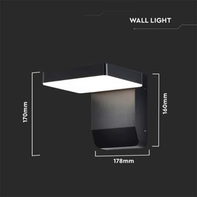 LED kültéri flexibilis fali lámpa LED/17W/230V IP65 4000K fekete