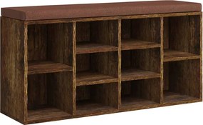 vidaXL füstös tölgy színű szerelt fa cipőtároló pad 103x30x48 cm