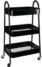 Storage Solutions Konyhai fém kocsi 3 emeletes 44x 31,5 x 79,5 cm, fekete