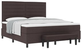 Boxspring ágy matraccal és padra sötétbarna 180x200 cm szövet