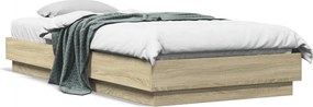 vidaXL sonoma tölgy színű szerelt fa ágykeret matrac nélkül 90x200 cm