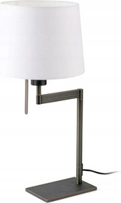 Faro Artis bronz asztali lámpa, fehér textil henger, E27, 55 cm