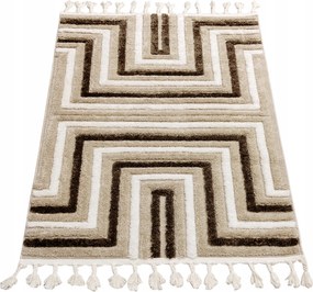 Szőnyeg 160x220 Boho Berber Nappali Hálószoba Bézs