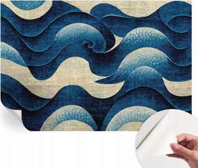 Mosható öntapadós fotótapéta étkezőbe Kék hullámok 152x104 cm