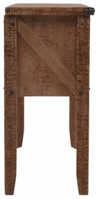 barna tömör fenyő konzolasztal 131 x 35,5 x 75 cm
