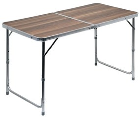 Összecsukható kempingasztal barna/króm