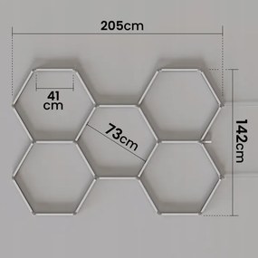 LED RGBW dimmelhető mennyezeti lámpatest HEXAGON LED/144W/85-265V 7000K CRI 90 IP54 fehér+távirányító