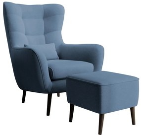 Fotel lábtartóval Veneza VZ1  (kék + fekete). 1098949