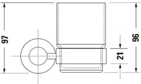 Duravit 99201000 - D-CODE jobb oldali, falra szerelhető fogkefetartó, fényes króm