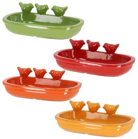 Kerámia madáritató és etető tál, 29 cm, narancssárga