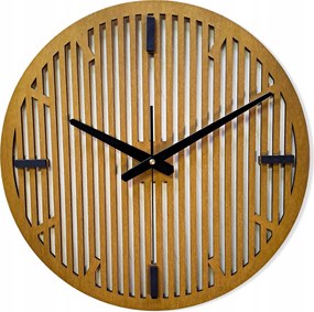 Nagy, Modern Falióra, Fa, Lamellák,loft,nappaliba, Csendes,tölgy