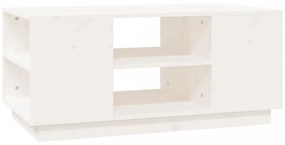 fehér tömör fenyőfa dohányzóasztal 90 x 49 x 40,5 cm