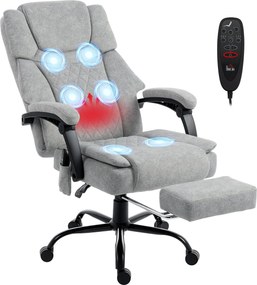 HOMCOM masszírozós irodai szék — ergonomikus dönthető és fűthető vezetői szék, széles ülés, bársonyszerű kárpit, magasságállítás, távirányító | Aosom