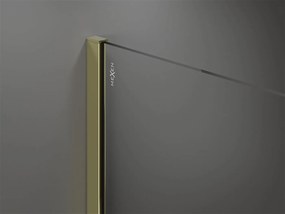 Mexen Kioto, 2 falas Walk-In zuhany paraván 145 x 110 cm, 8 mm átlátszó üveg, arany fényes profil, 800-145-202-50-00-110