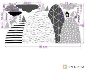 INSPIO Öntapadós falmatrica - Dombocskák