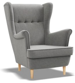 Uszak fotel, fonott, szürke