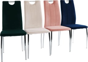 Étkezőszék, bézs Dulux Velvet szövet/króm, OLIVA NEW