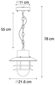 Ipari függőlámpa acél IP44 - Shell
