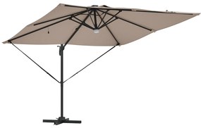 Konzolos Roma Napernyő LED-del Taupe 286x285x270 cm Alumínium