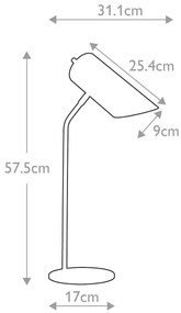 Elstead QUINTO-TL-GPN - Asztali lámpa QUINTO 1xE27/8W/230V szürke