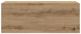 kézműves tölgy szerelt fa fali fürdőszobaszekrény 80x25x30 cm