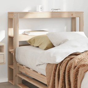 tömör fenyőfa fejtámla polccal 90 cm