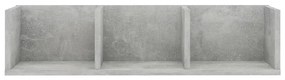 betonszürke szerelt fa CD-tartó fali polc 75 x 18 x 18 cm