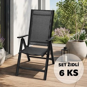 Avenberg ISLA állítható alumínium szék szett - 6db, fekete