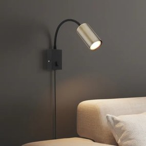 Globo 57911WM - Flexibilis fali lámpa ROBBY 1xGU10/25W/230V fekete/rez