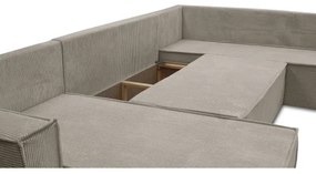 Univerzális, U-alakú, kihúzható sarokgarnitúra LONDON, bézs