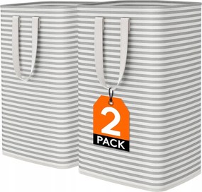 Szabadonálló szennyestartó kosár Szennyestartó Kosár 80 Liter 2 db fehér szürke