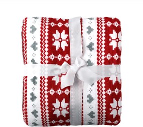 Kétoldalas bárány takaró, téli minta, 150x200, SAMANTE