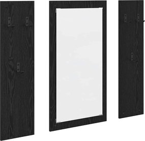vidaXL Fali Kabáthorog tárolóval Fekete tölgy 96 x 1,5 x 90 cm Faanyag