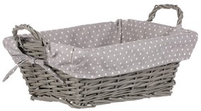 Fonott kosár szövettel szürke, 35 x 25 x 13 cm