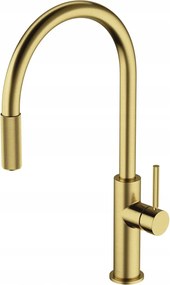 Konyhai Csaptelep Kihúzható Kifolyócsővel Szűrt Vízhez Sárgaréz Kefe