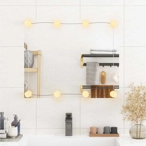 téglalap alakú üveg falitükör LED fényekkel 50 x 60 cm