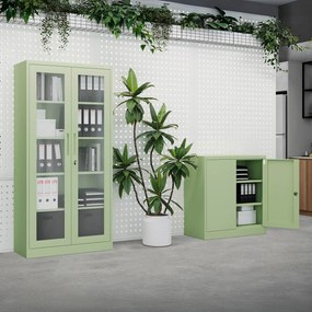 Üveges szekrény AMELIA, 900 x 1850 x 400 mm, Fresh Style: pasztellzöld