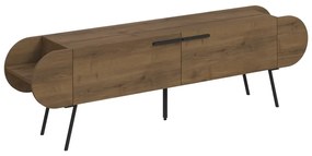 Natúr színű TV-állvány diófa dekorral 195x57 cm Saluso – Marckeric