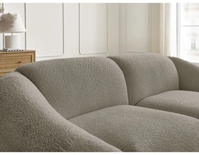 Szürkésbarna buklé kanapé 230 cm Tina – Bobochic Paris