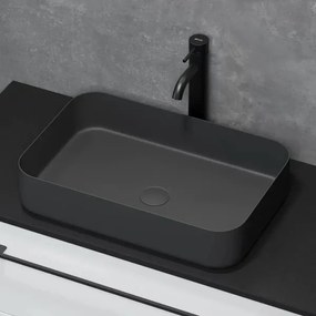 BATH DELUXE 06-052-18-02-00 - LJORDAL pult fölé szerelhető mosdó 52x34 cm, acél/fekete