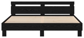Faágykeret Fekete tölgy Tömör fa 200 x 200 cm Tartós Modern