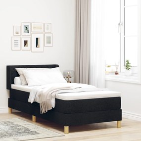 Boxspring Ágy Matraccal, fekete színben, 90 x 190 cm, szövet
