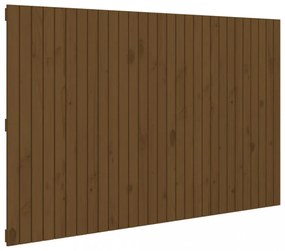 mézbarna tömör fenyőfa fali fejtámla 185 x 3 x 110 cm