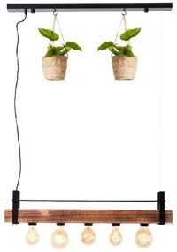 Brilliant - Kábeles függeszték BANKWOOD 5xE27/28W/230V nyárfa